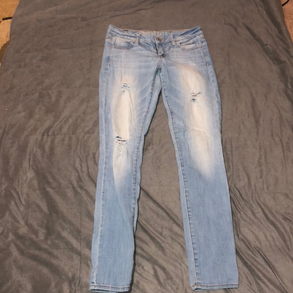 Washed out ripped jeans